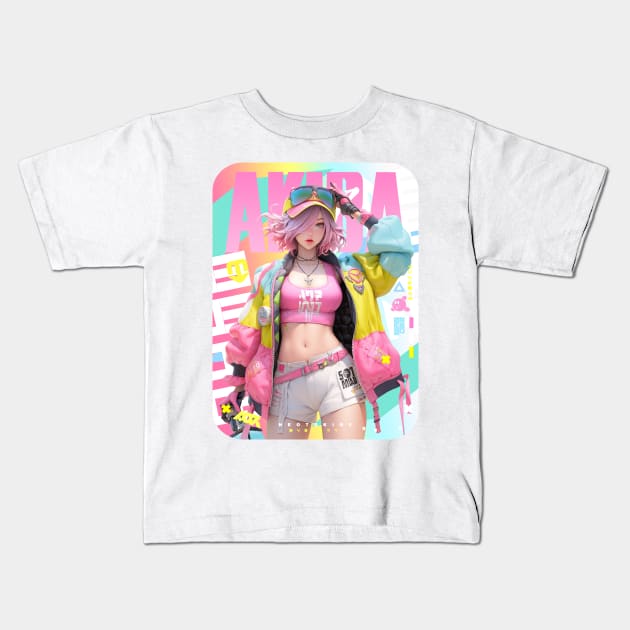 AKIBA DRIP - 🩷🟨🩵「 ✦ SUMMERTIME✦ 」🩷🟨🩵 ANIME MANGA NEXTLVL ART Kids T-Shirt by Akiba Drip